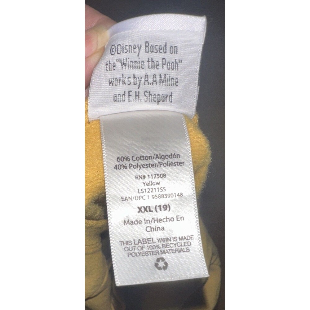 Disney Pooh Tigger Piglet Eeyore Sweatshirt Women's XXL Yellow Gold Pullover 90s - Picture 8 of 9